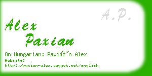 alex paxian business card